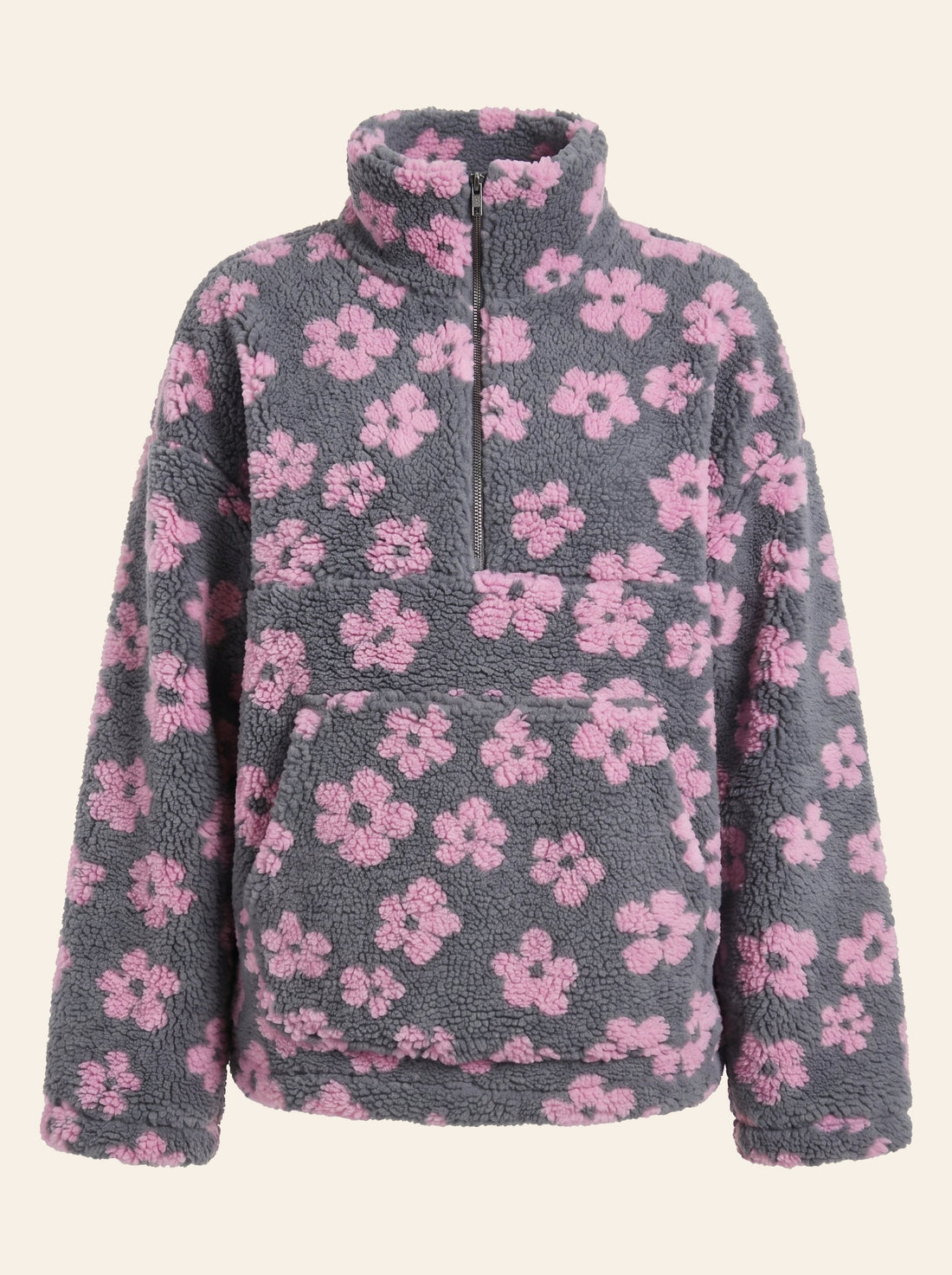 The Flora Sherpa Quarter-Zip worn